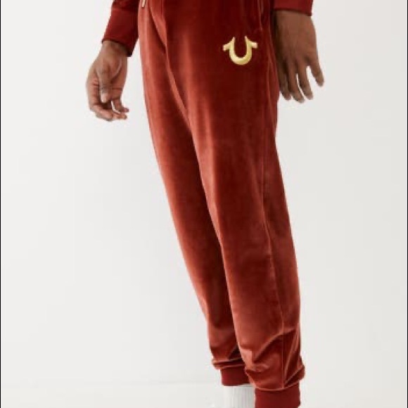 True Religion Velour Logo Branded Joggers Size 3XL